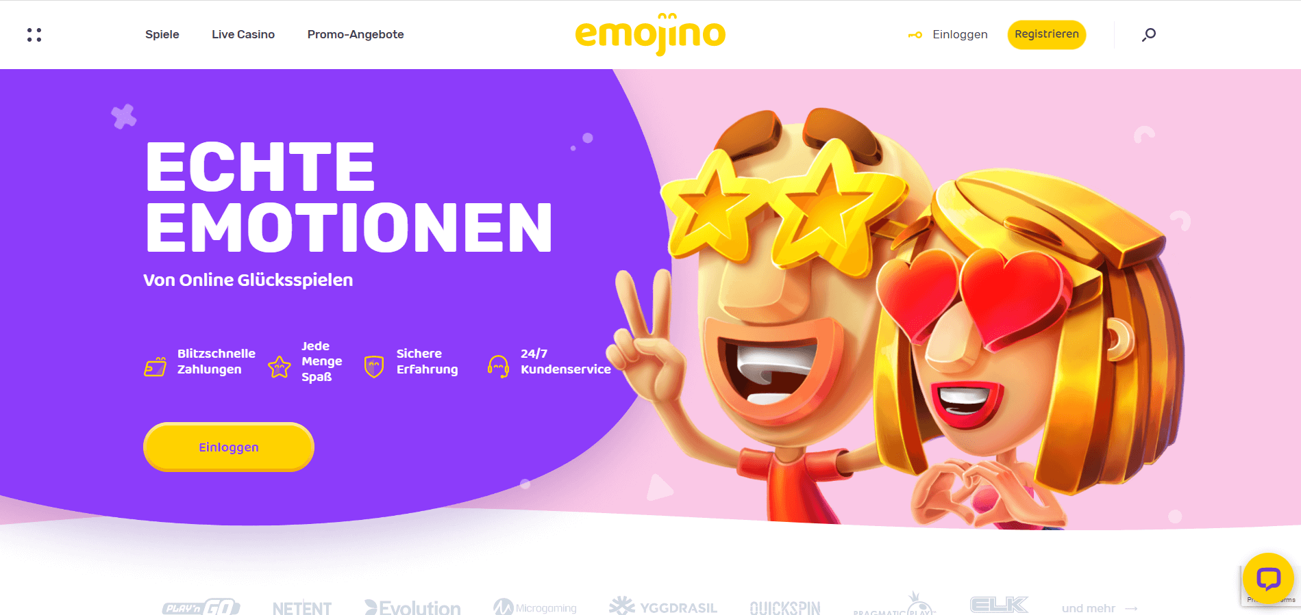 Emojino Casino Hauptseite